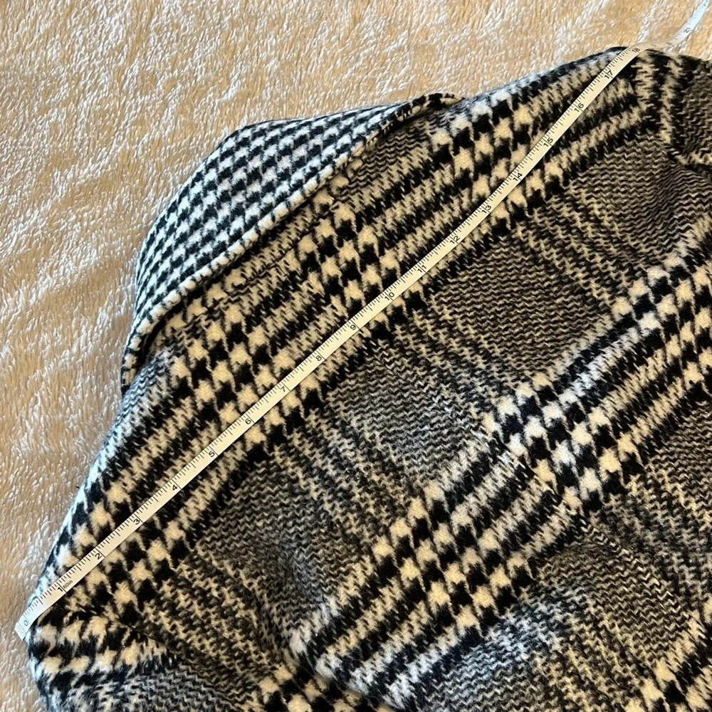 JESSICA SIMPSON Checker Plaid Wool Wrap Zipper Coat - Picture 14 of 16